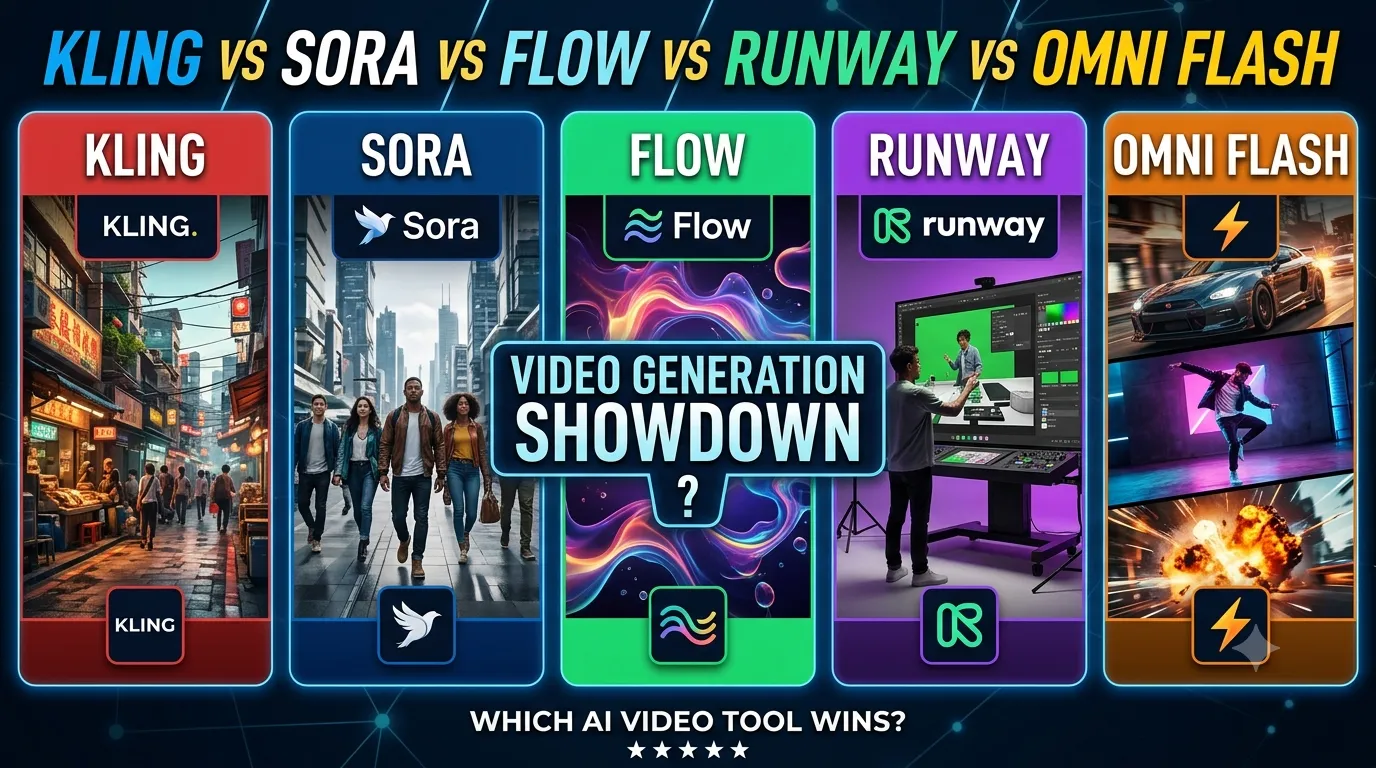 Kling vs Sora vs Flow vs Runway vs Omni Flash for Video Generation: Which AI Wins in 2026?