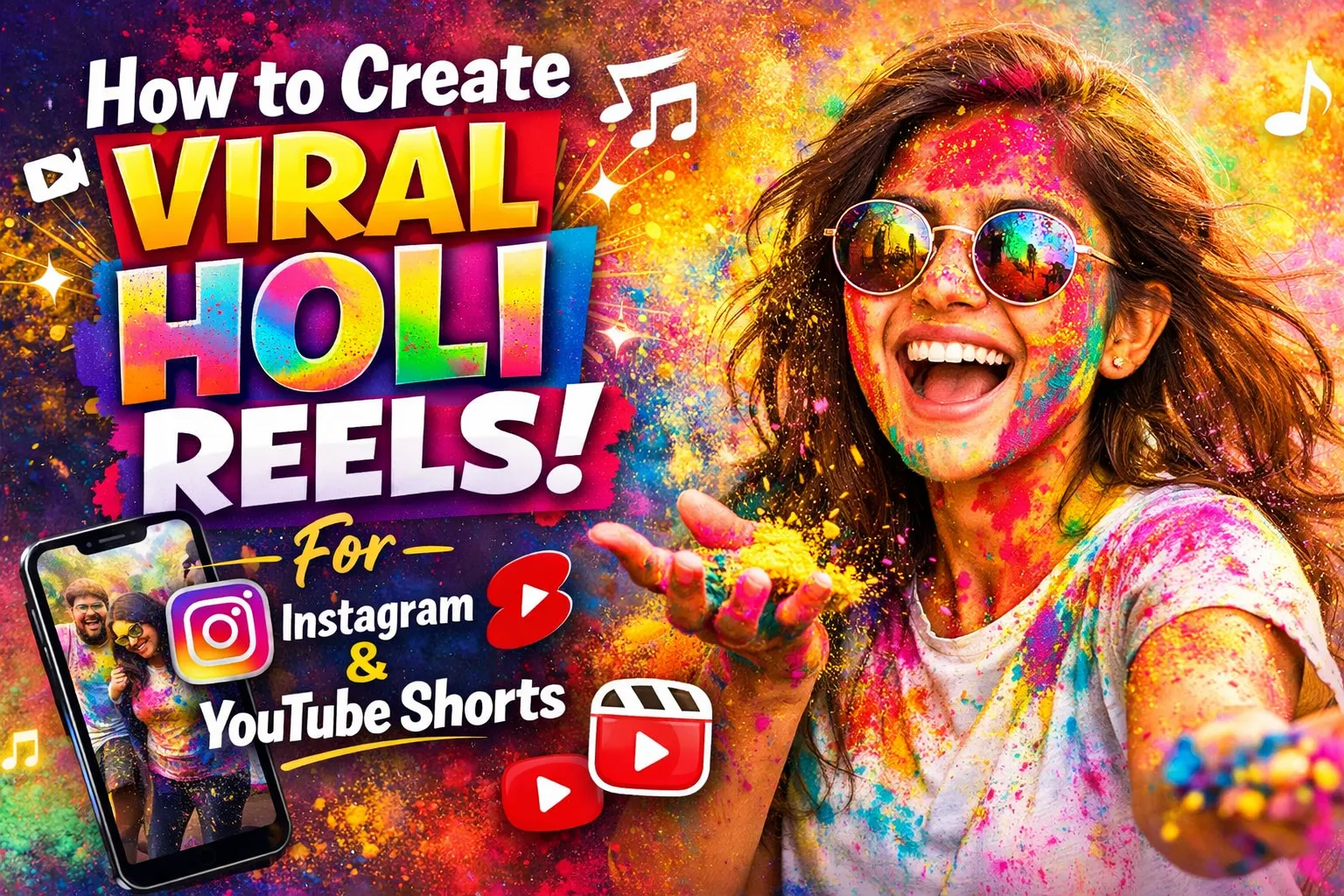 How to Create Viral Holi Reels for Instagram and YouTube Shorts